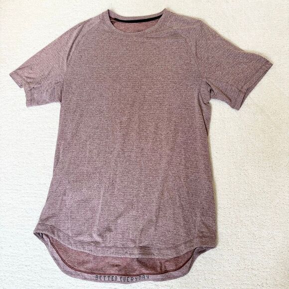 Lululemon Athletica Drysense Short Sleeve Shirt in Heathered Savannah (Red) - Me - Picture 2 of 9